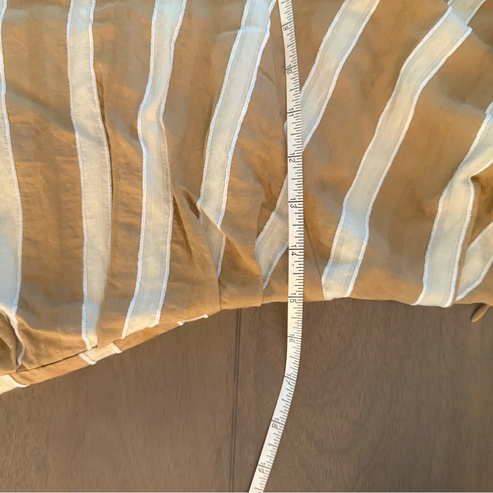 **SOLD** Zara Striped Asymmetric Jacquard Top Toffee Sz Medium - Picture 7 of 9